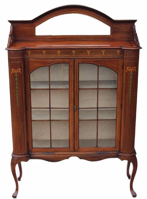 Edwardian Inlaid Mahogany Glazed Display Cabinet