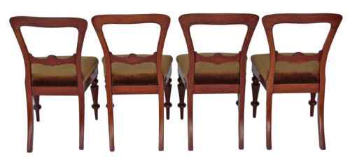 fig 1. Set of 4 Victorian 19C mahogany balloon back dining chairs