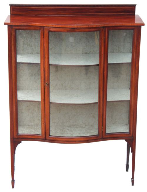 Edwardian Inlaid Glazed Mahogany Display Cabinet