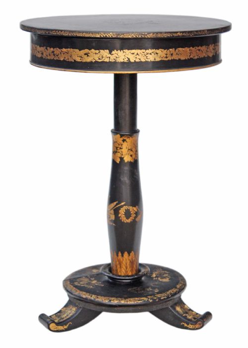 fig 1. Victorian papier mache work sewing table