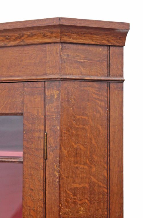 fig 1. Georgian revival oak corner display cabinet