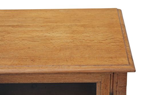 fig 1. Victorian Gothic light oak glazed display cabinet