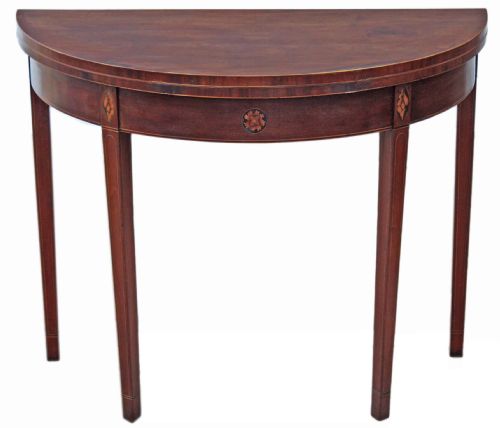 Regency Inlaid Mahogany Folding Card Console Table