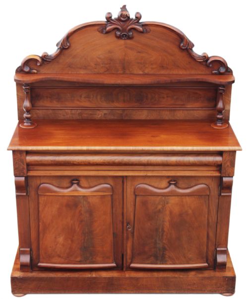 Victorian Flame Mahogany Sideboard Chiffonier Dresser