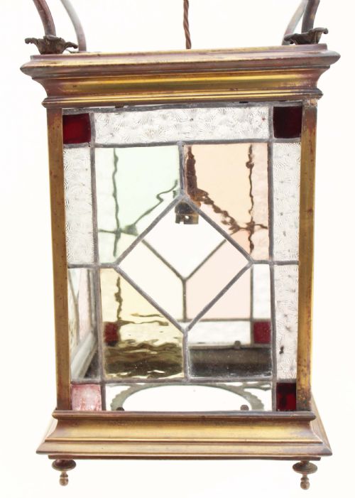 fig 2. Victorian stained leaded glass brass lantern