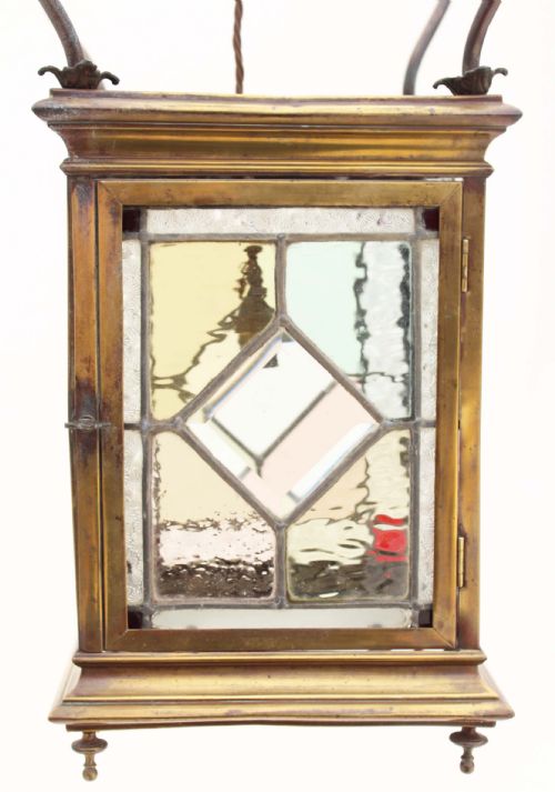 fig 3. Victorian stained leaded glass brass lantern