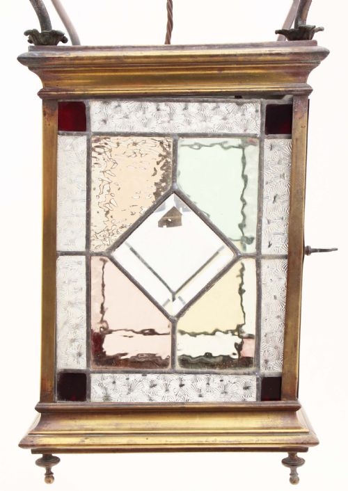 fig 4. Victorian stained leaded glass brass lantern