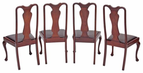 fig 1. Set of 4 Edwardian mahogany walnut dining chairs