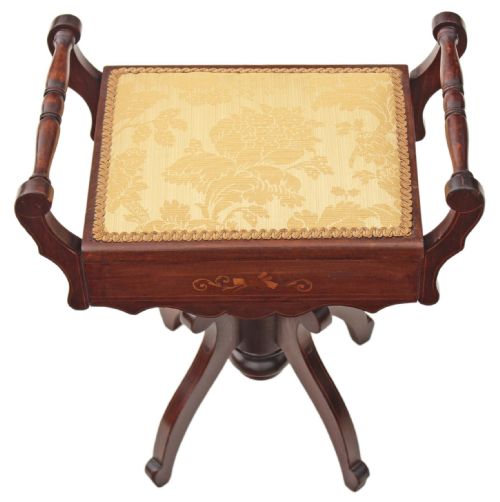 fig 2. Adjustable mahogany Edwardian piano music stool