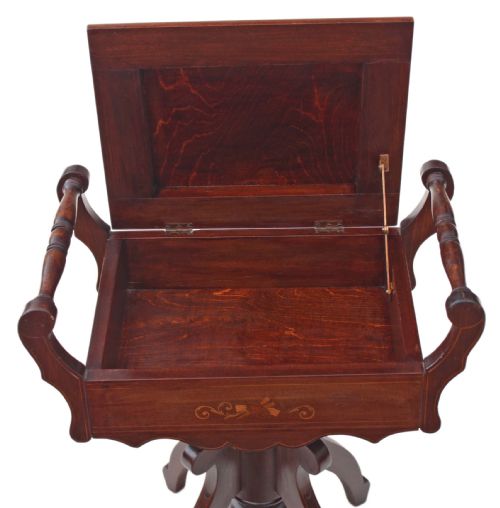 fig 3. Adjustable mahogany Edwardian piano music stool