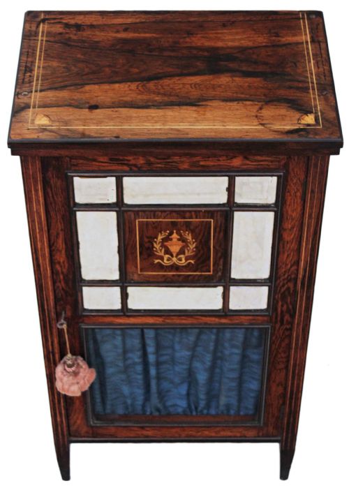 Victorian Inlaid Rosewood Music Display Cabinet
