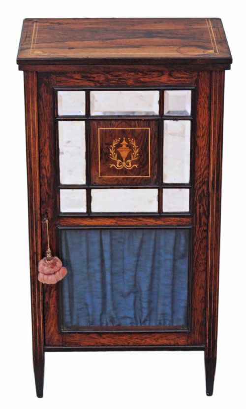 fig 1. Victorian inlaid rosewood music display cabinet