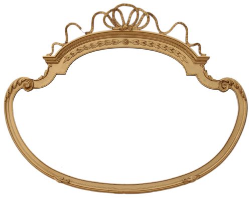 Ribbon Top Shaped Wall Mirror Overmantle