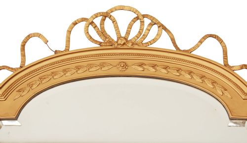 fig 1. Ribbon top shaped wall mirror overmantle