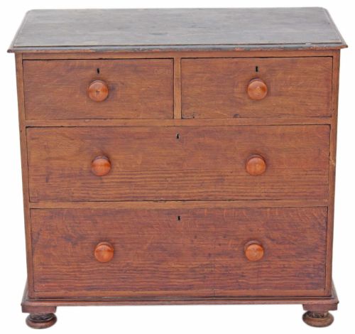fig 1. Victorian pine oak scumble chest of drawers