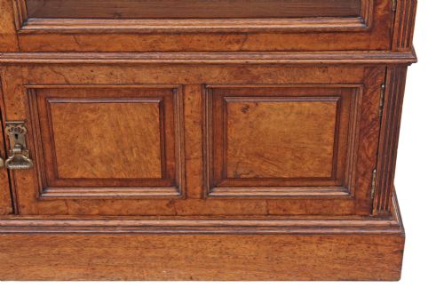 fig 1. Victorian pollard oak glazed bookcase display cabinet cupboard