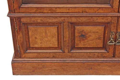 fig 2. Victorian pollard oak glazed bookcase display cabinet cupboard