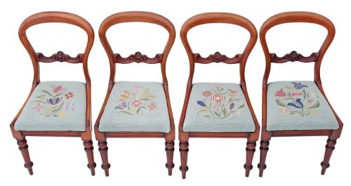 fig 1. Set of 4 Victorian mahogany balloon back dining chairs