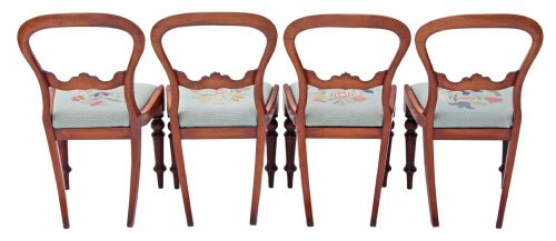 fig 2. Set of 4 Victorian mahogany balloon back dining chairs