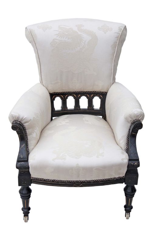 fig 1. Victorian ebonised aesthetic armchair gentleman's chair