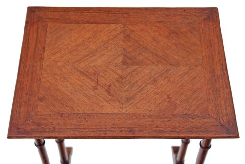 fig 1. Edwardian nest of 3 beech and mahogany side or occasional tables