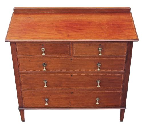 fig 1. Edwardian line inlaid mahogany chest of drawers