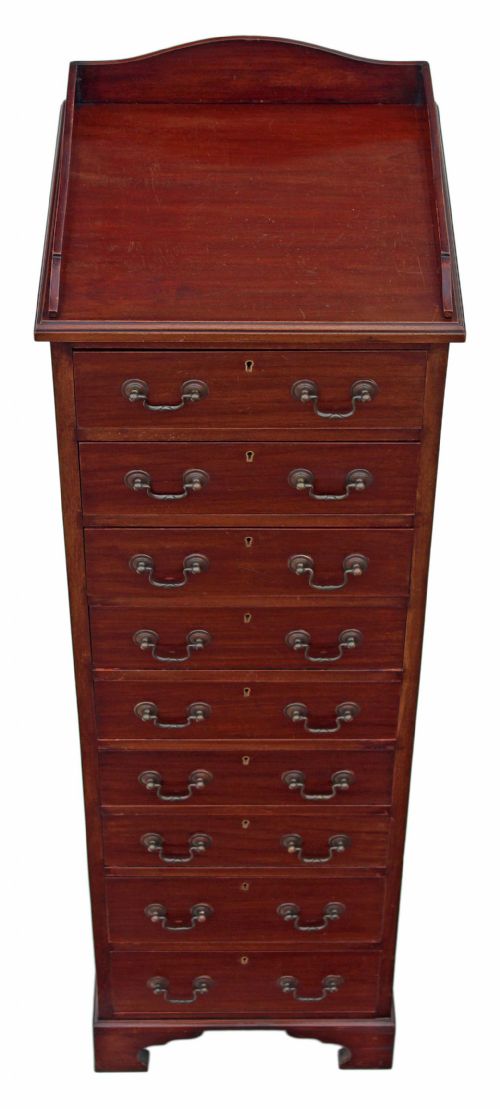 fig 1. Edwardian mahogany Wellington chest of drawers