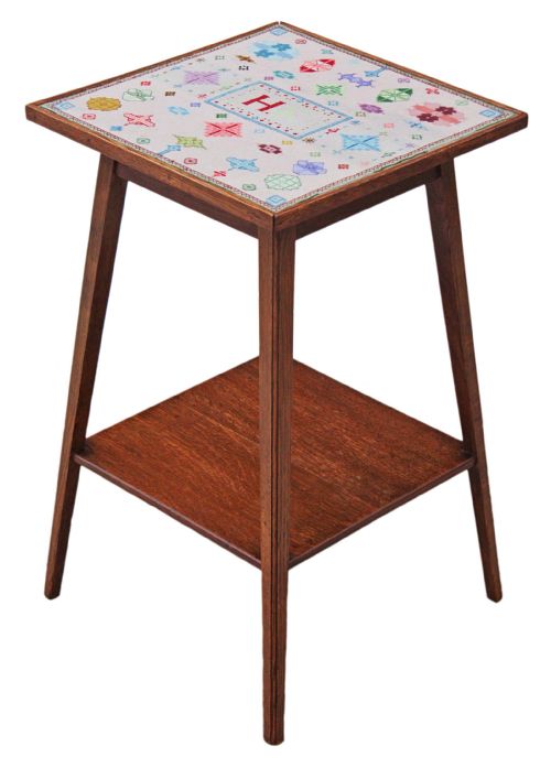 fig 2. Pair of Arts and Crafts oak plant stands side occasional tables