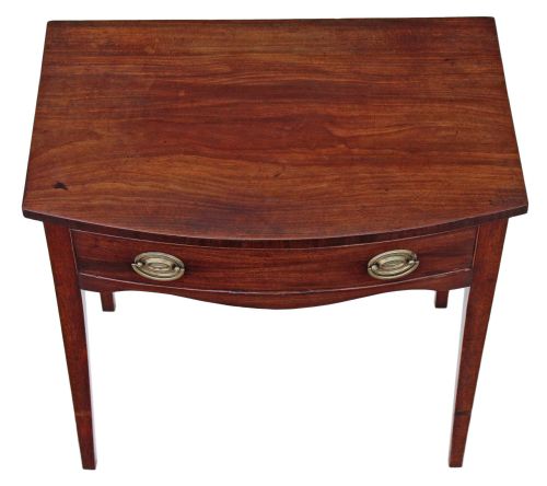 fig 1. Georgian mahogany bow front side writing occasional table