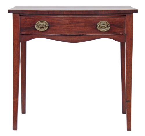 fig 2. Georgian mahogany bow front side writing occasional table