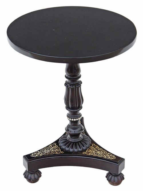 William IV Ebonised Wine Side Table Granite Top