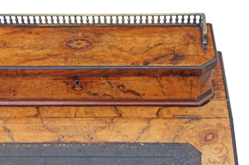 fig 2. Victorian inlaid burr walnut davenport writing table desk