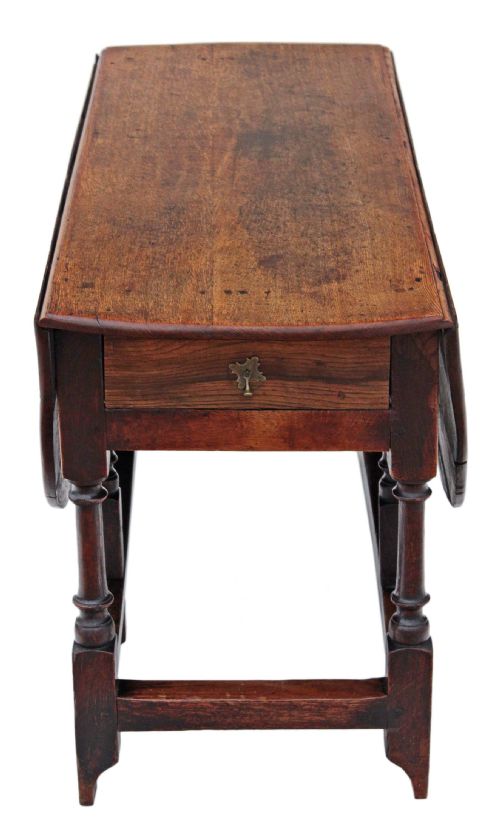 fig 1. Georgian oak elm gateleg drop leaf dining table