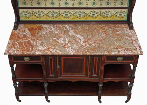 fig 1. Maple and Co mahogany marble washstand or dressing table