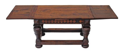 fig 1. Large oak drawer leaf refectory dining table