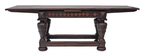 fig 2. Large oak drawer leaf refectory dining table
