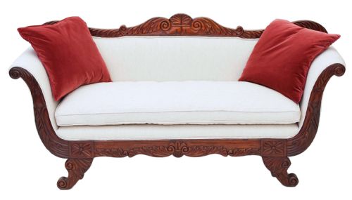 Regency Scroll Arm Sofa Chaise Longue Mahogany
