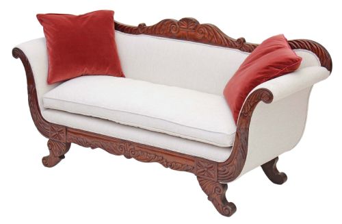 fig 1. Regency scroll arm sofa chaise longue mahogany