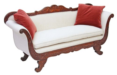 fig 2. Regency scroll arm sofa chaise longue mahogany