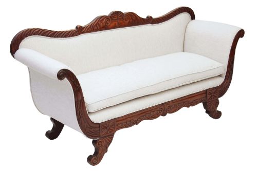fig 3. Regency scroll arm sofa chaise longue mahogany