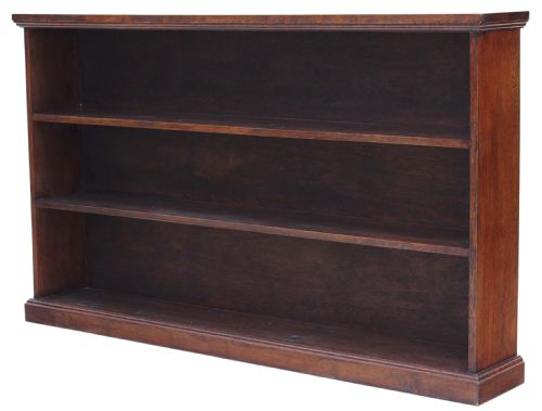 Victorian Oak Open Bookcase Shelves Display