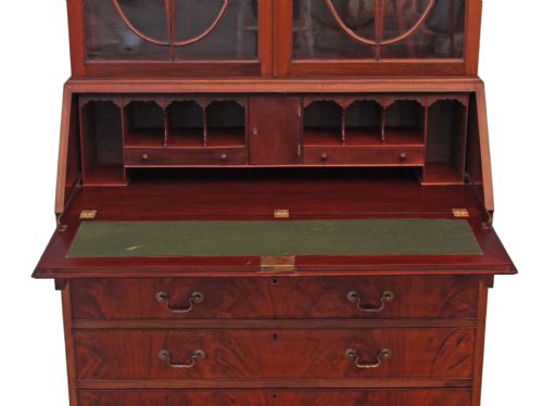fig 1. Mahogany bureau bookcase desk writing table