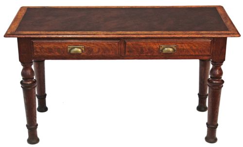 Victorian Gillows Oak Library Writing Table Desk