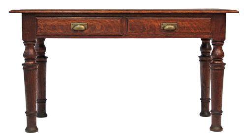fig 2. Victorian Gillows oak library writing table desk