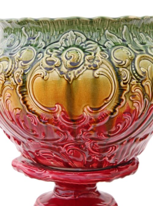 fig 1. Victorian majolica pedestal jardiniere stand column