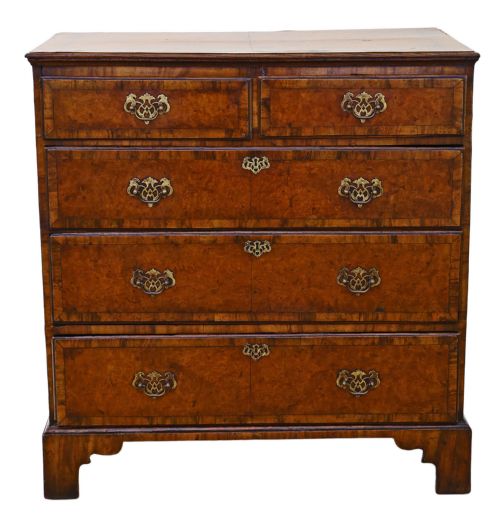fig 1. Georgian crossbanded burr walnut chest of drawers