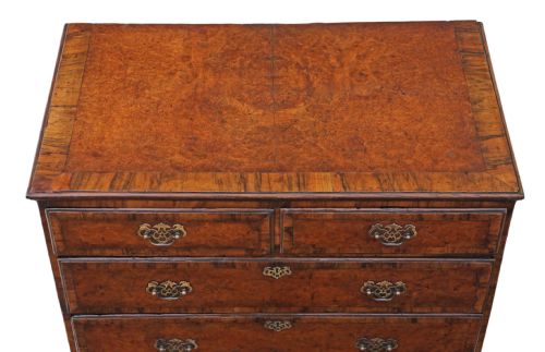 fig 3. Georgian crossbanded burr walnut chest of drawers
