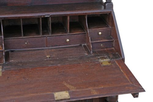 fig 2. Georgian carved oak bureau desk bookcase