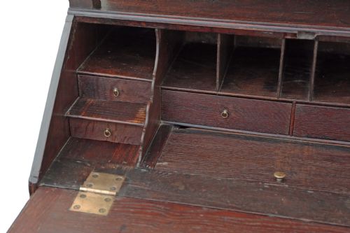 fig 3. Georgian carved oak bureau desk bookcase