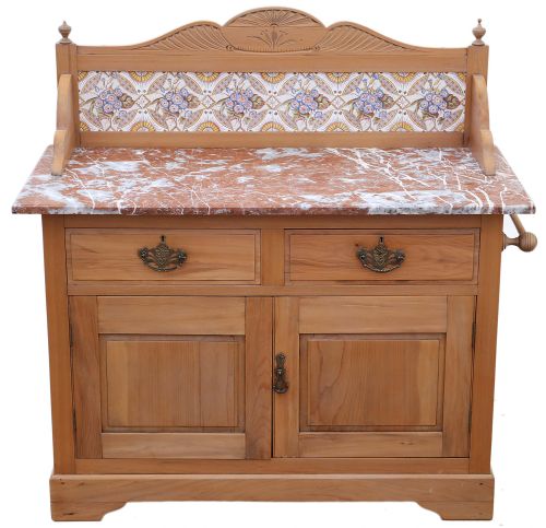 Victorian Satinwood Marble Washstand or Dressing Table
